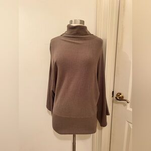 BCBGMaxAzria Taupe Turtle Neck Bell Sleeve Sweater